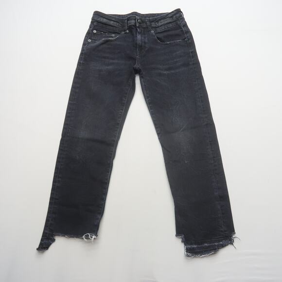 R13 Boy Straight Jeans in Black Marble Size 26 - Picture 3 of 15